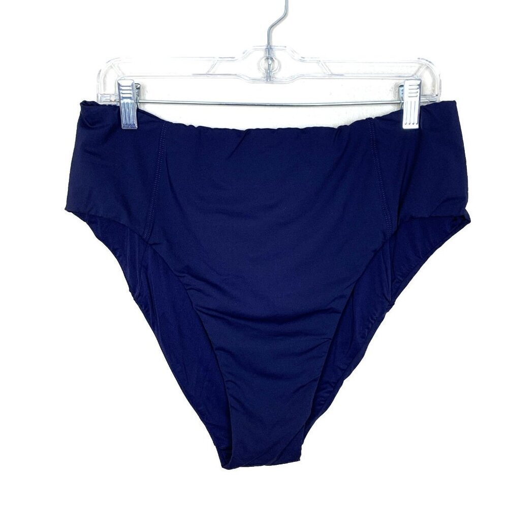 Andie‎ Womens XXL NEW Swim Bikini High Waist Cheeky Bottom Navy Blue AB307